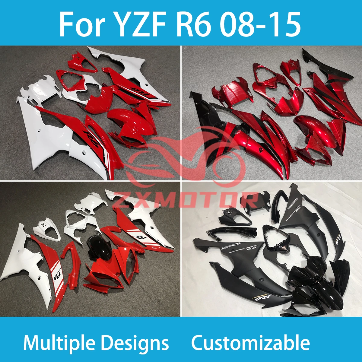 Rebuilding Fairing Kit for Yamaha YZF R6 2008 2009 2010 - 2016 Free Customization YZF R6 08 09 10 11 12 13 14 15 16 Fairings