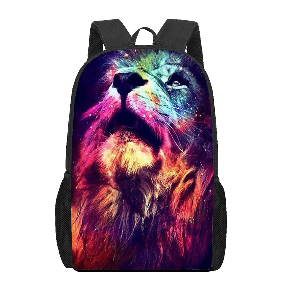 ferocious illustration lion Backpack For Girls Primary Students Pattern School Bags Children Book Bag Casual Bagpack Bag Pack