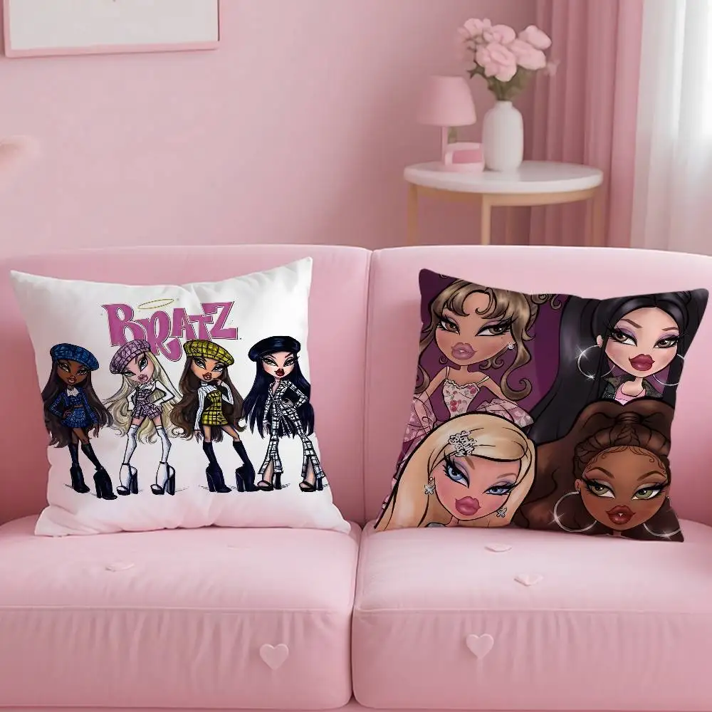 الأزياء B-Bratz M-mask فتاة كيس وسادة نمط الطباعة المخدة غرفة المعيشة أريكة غطاء الوسادة غرفة نوم ديكور