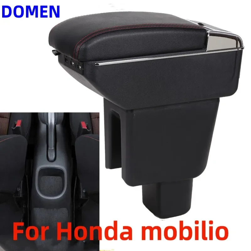 

For Honda BRV honda mobilio BR-V armrest box modification car storage box accessories Large Space Dual Layer USB Charging