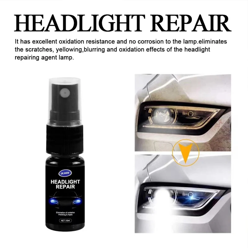 

20-100ml Headlight Restoration Liquid Polymer Lampshade Repair Headlight chemica Polishing Spray Lens Recovery Auto Detailing