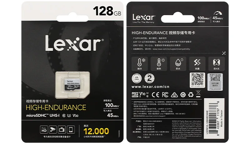 100% Original Lexar High-Endurance-Speicher karte 64GB 128GB U3 V30 Klasse 10 Hoch geschwindigkeit 32GB U1 V10 Micro SD-Karte UHS-I TF-Karte – Detail 9