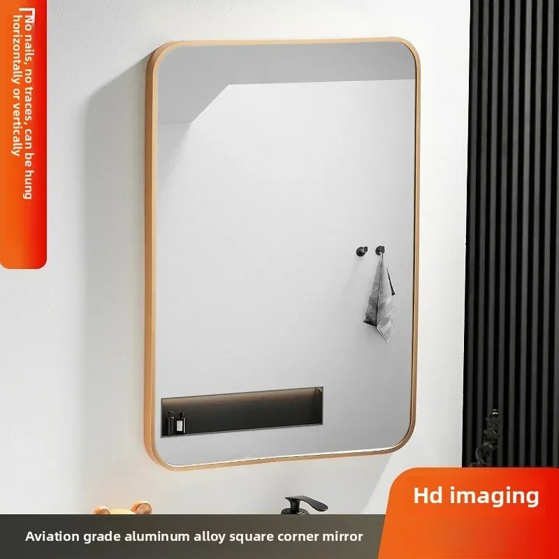 

Hot Fashion Bathroom Mirror Bathroom Dressing Rounded Corner Mirror Modern Simplicity Stylish High Definition Bathroom Mirrors