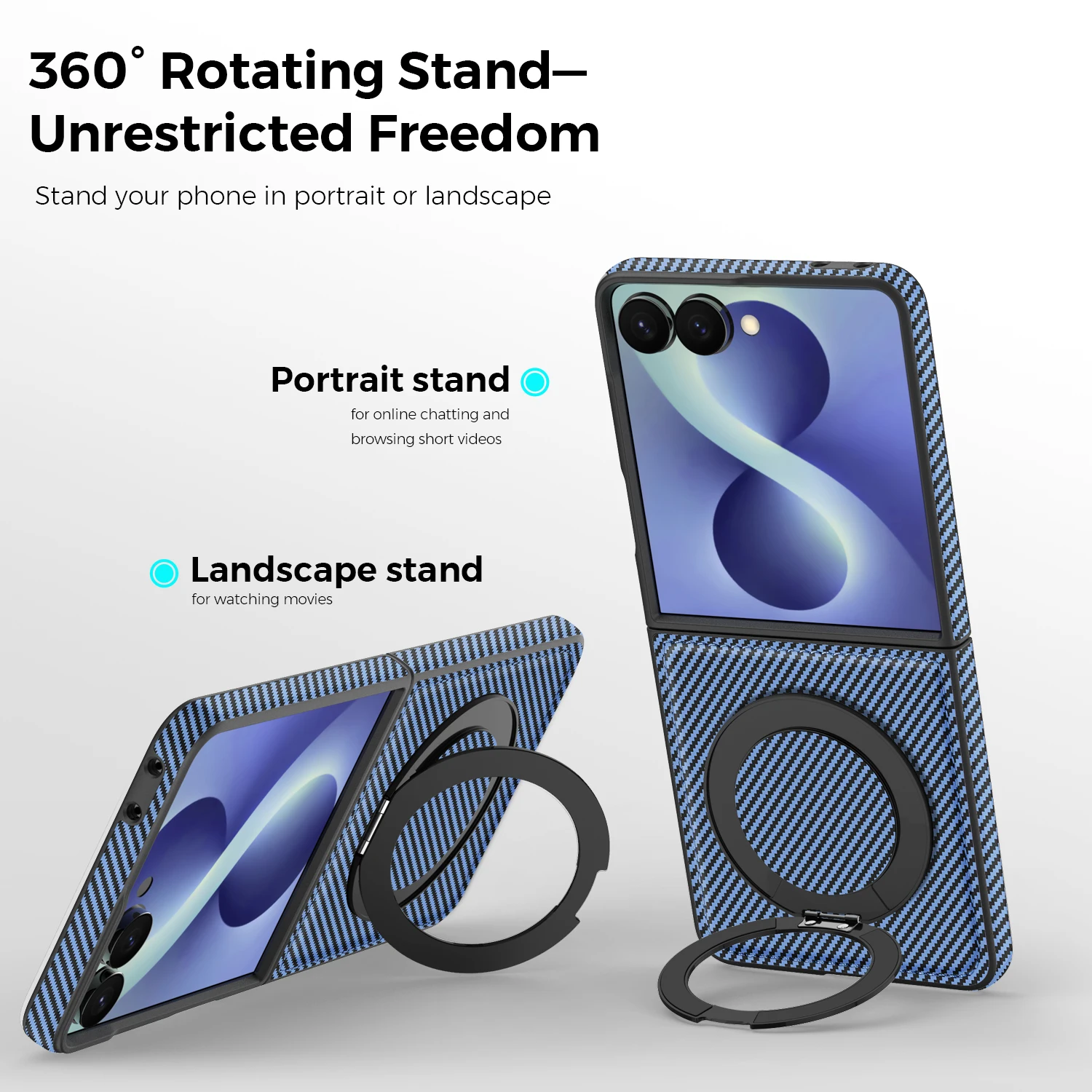 Luxury Carbon Fiber Magnetic Hinge Phone Case For Samsung Galaxy Flip 8 7 6 5 4 Wireless Charge Hard Soft Silicone Bumper Cover