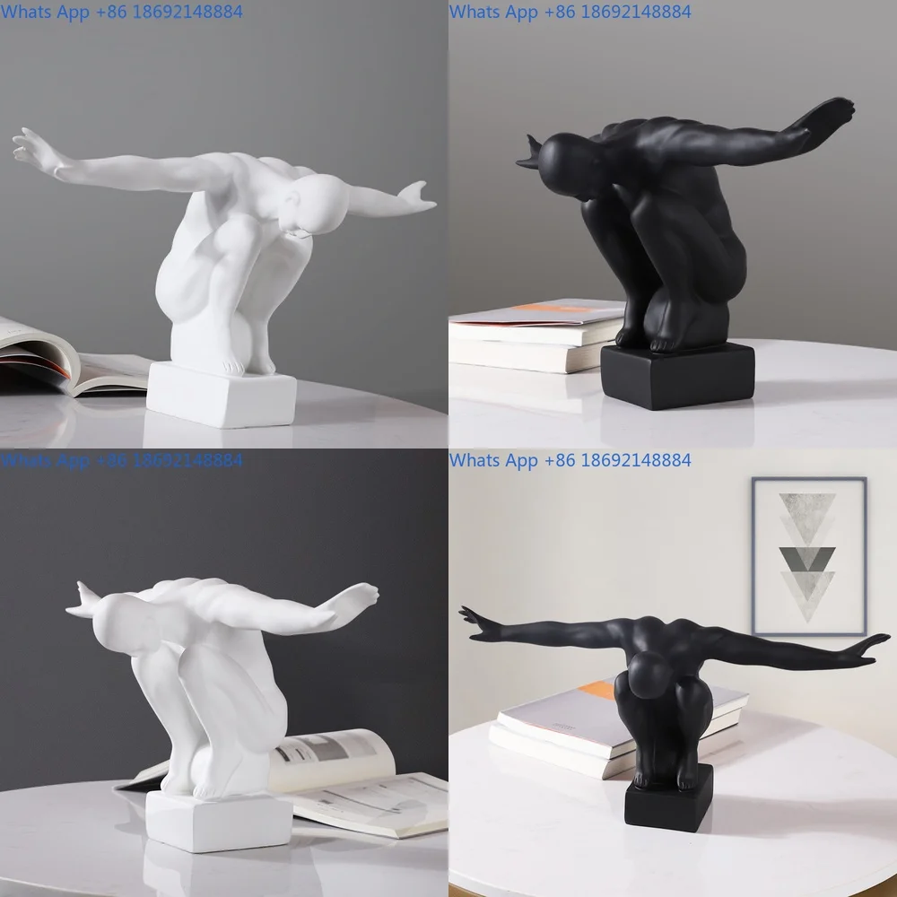 

Creative Nordic Figure Resin Decoration for Home Office Living Room Tabletop and Entrance