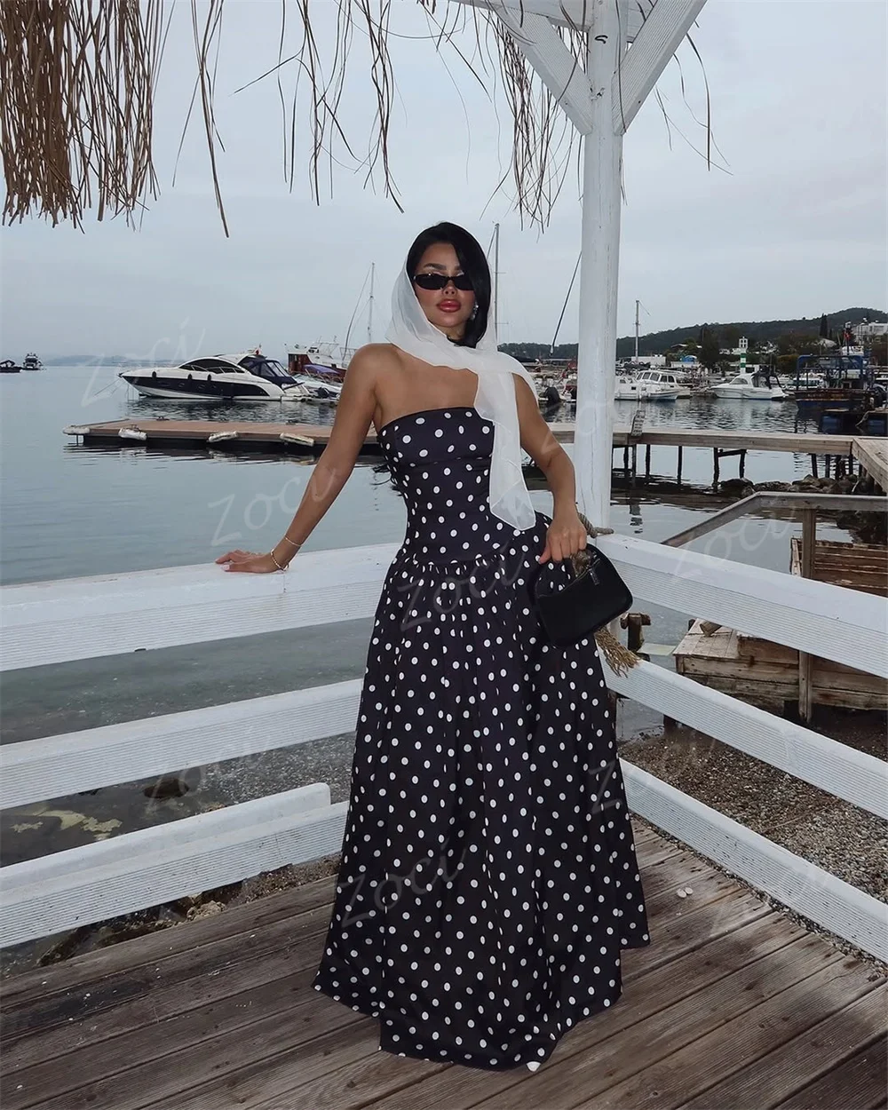 Zoci – robe de bal trapèze en Satin noir, sans bretelles, personnalisée, longue robe de soirée formelle, sans manches, tenue de soirée