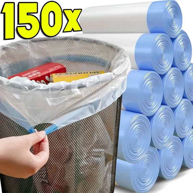 Drawstring Garbage Bag Household Portable Kitchen Thickened Large Student Dormitory Automatic Closing Lat Thick Plastic Bag