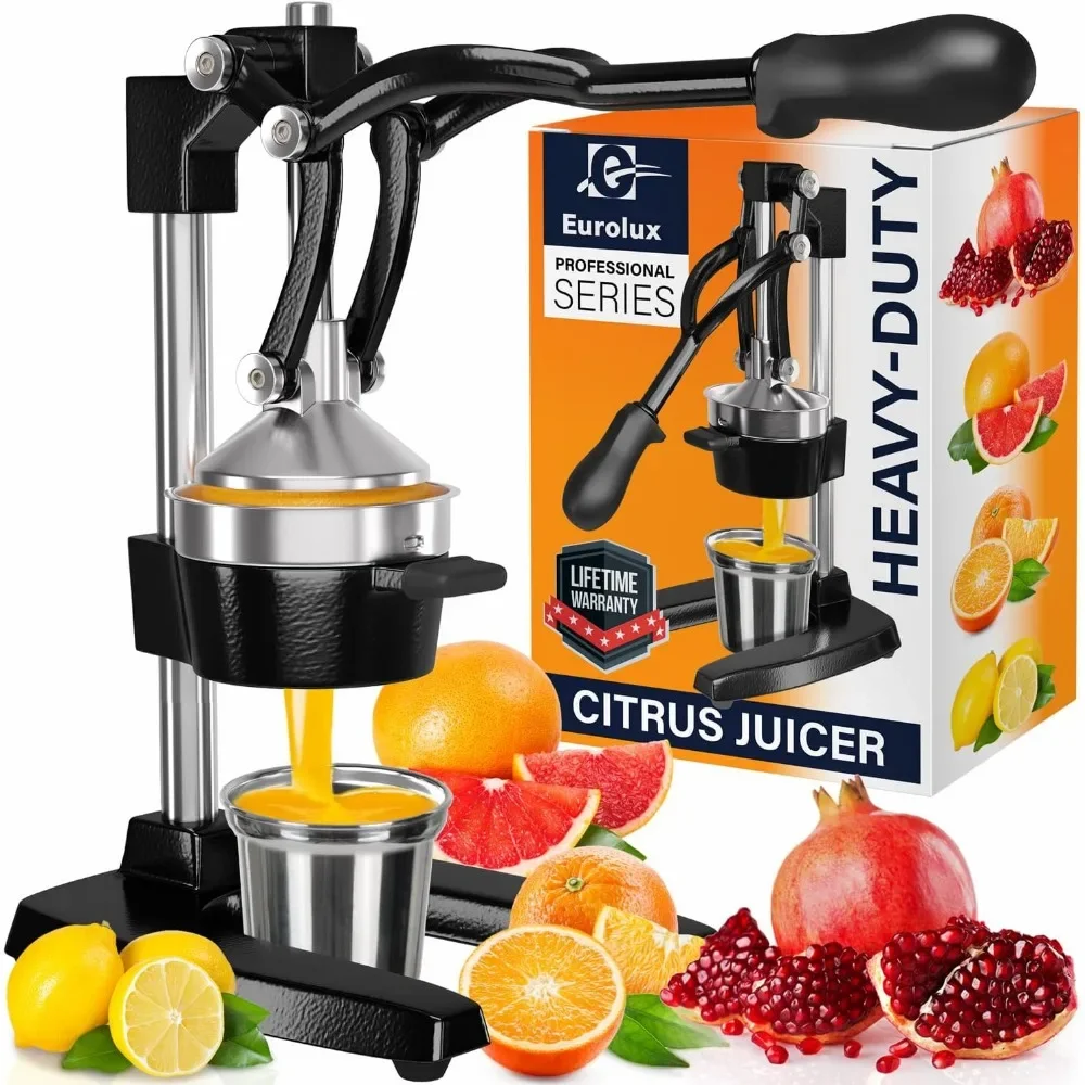 Cast Iron Citrus Juicer | Extra-Large Commercial Grade Manual Hand Press | Heavy Duty Countertop Squeezer for Fresh Orange Juice