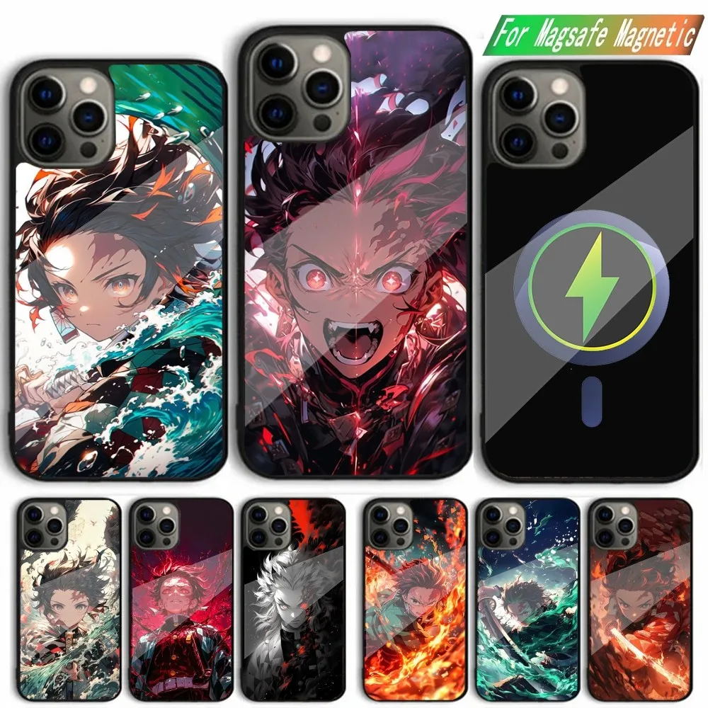 D-Demon Slayer Anime Phone Case For iPhone 15,14,13,12,11,Plus,Pro,Max Mini Magsafe Magnetic Wireless Charging