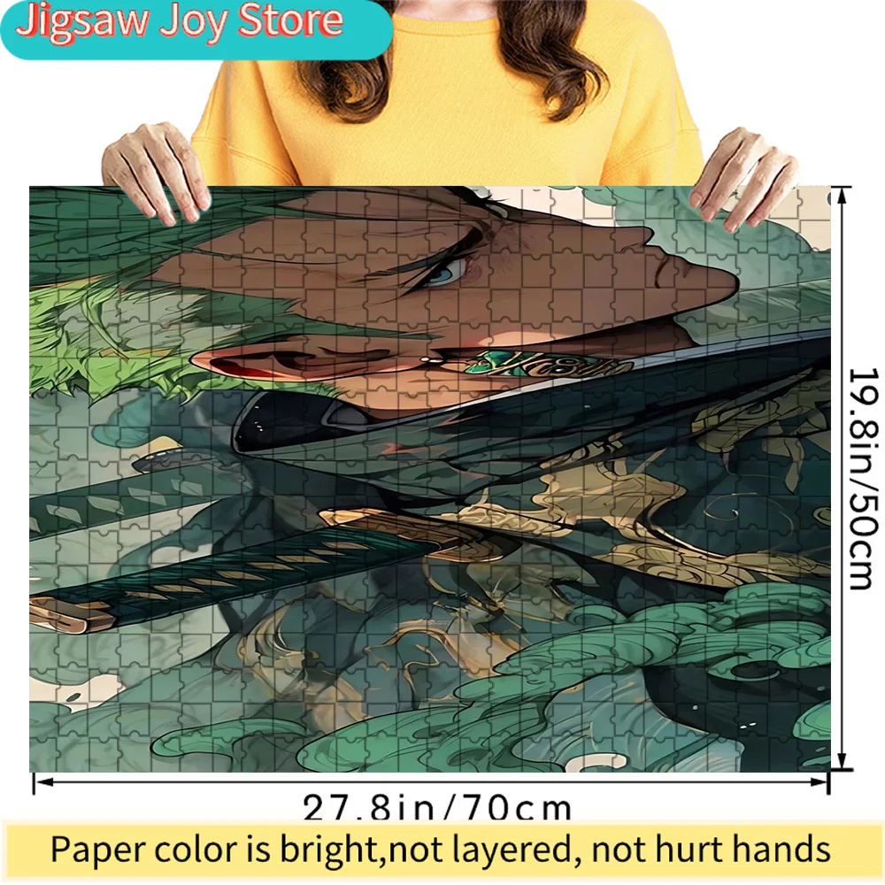 

One Piece Roronoa Zoro Three Swords Style Paper Jigsaw Puzzle, Dynamic Anime Swordsman Artwork Paper Puzzle, High Definition Pri