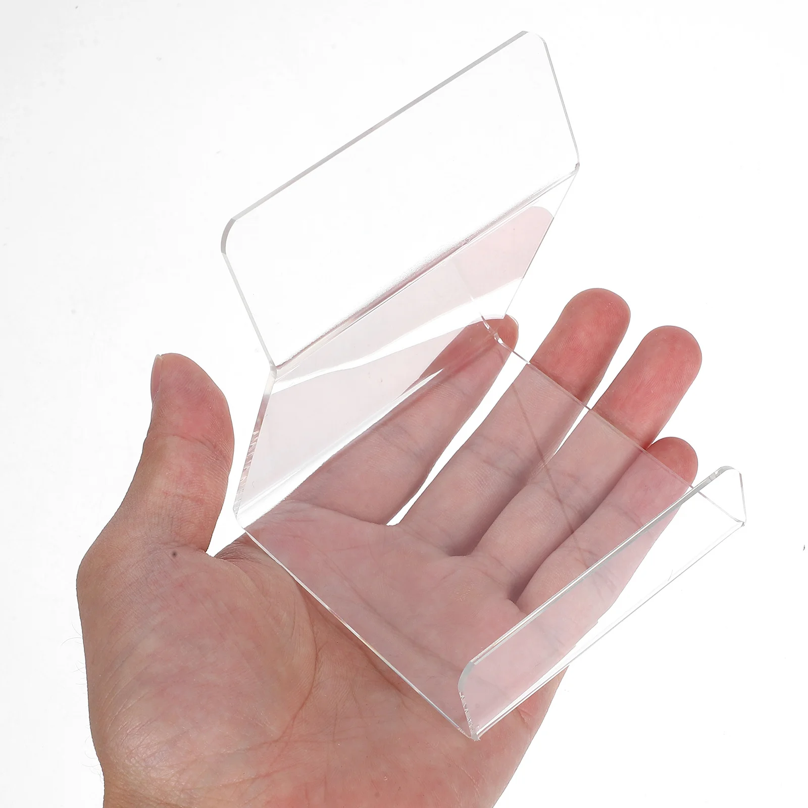 

4Pcs Transparent Acrylic Book Holder Stands Clear Display Shelves for Records Plates Cd Organizer Modern Multi Functional Home