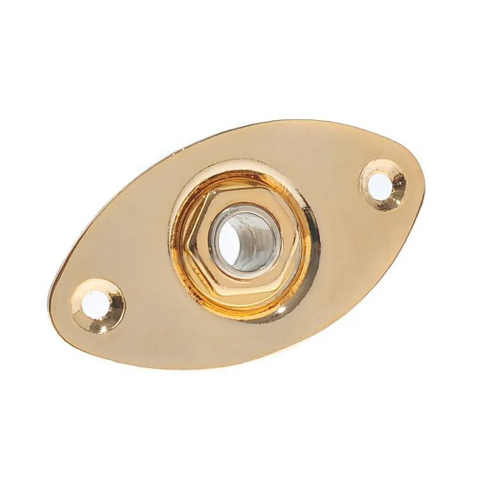 Premium Golden Oval Jack Output Plate Jackplate Socket for Electric Guitar Solid Build Replace Worn Parts Guitar Building