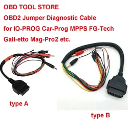 OBD2 Jumper adaptörü OBD II Pinout genişletici bağlayın ECU programcı MPPS FGTECH K-ESS IO ter-minal CarProg teşhis kablo aracı