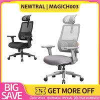NEWTRAL MAGICH003 Ergonomic Office Chair, Auto-Following Backrest, Adaptive Lower Back Support, Adjustable Headrest Seat, Unique Adaptive Lumbar Support, Certified Quality, Gray and Black