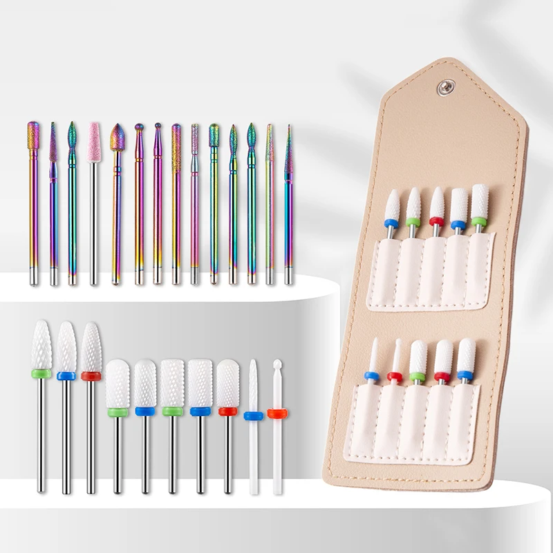 10 pezzi frese in ceramica al tungsteno per manicure accessori per trapano per unghie in carburo punte strumenti per attrezzature per nail art per taglio di fresatura a macchina