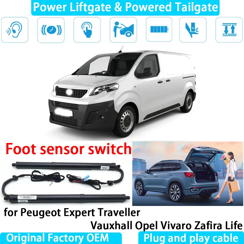 for Peugeot Expert Traveller Vauxhall Opel Vivaro Zafira Lif Automatic Electric Power Liftgate Powered Tailgate Strut Tail Gate