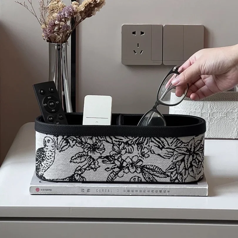 Ahunderjiaz-Multifunctional Leather Storage Box, French Retro, Living Room, Desktop Decoration, Home Storage Boxes