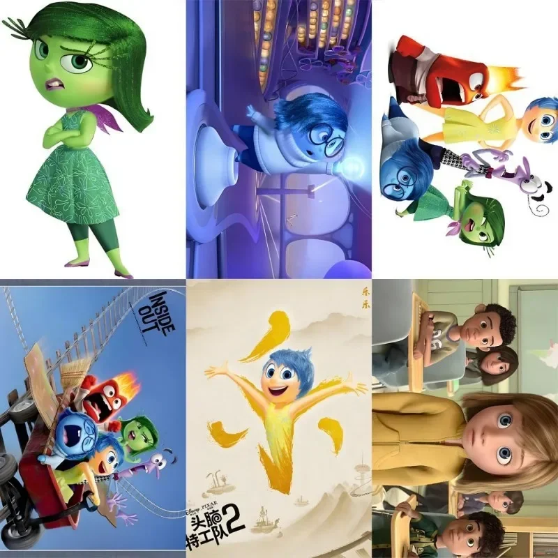 60 uds Disney Inside Out 2 pegatinas Anime Joy Sadness ansiedad portátil equipaje álbum de recortes diario teléfono pegatina decoración juguetes para niños