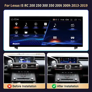 10.25吋適用於雷克薩斯IS RC 200 250 300 350 200t 300h 2013-2019車用收音機多媒體導航無線CarPlay觸控螢幕立體聲系統 10 最佳銷售 雷克薩斯 CarPlay IS 300h - №6