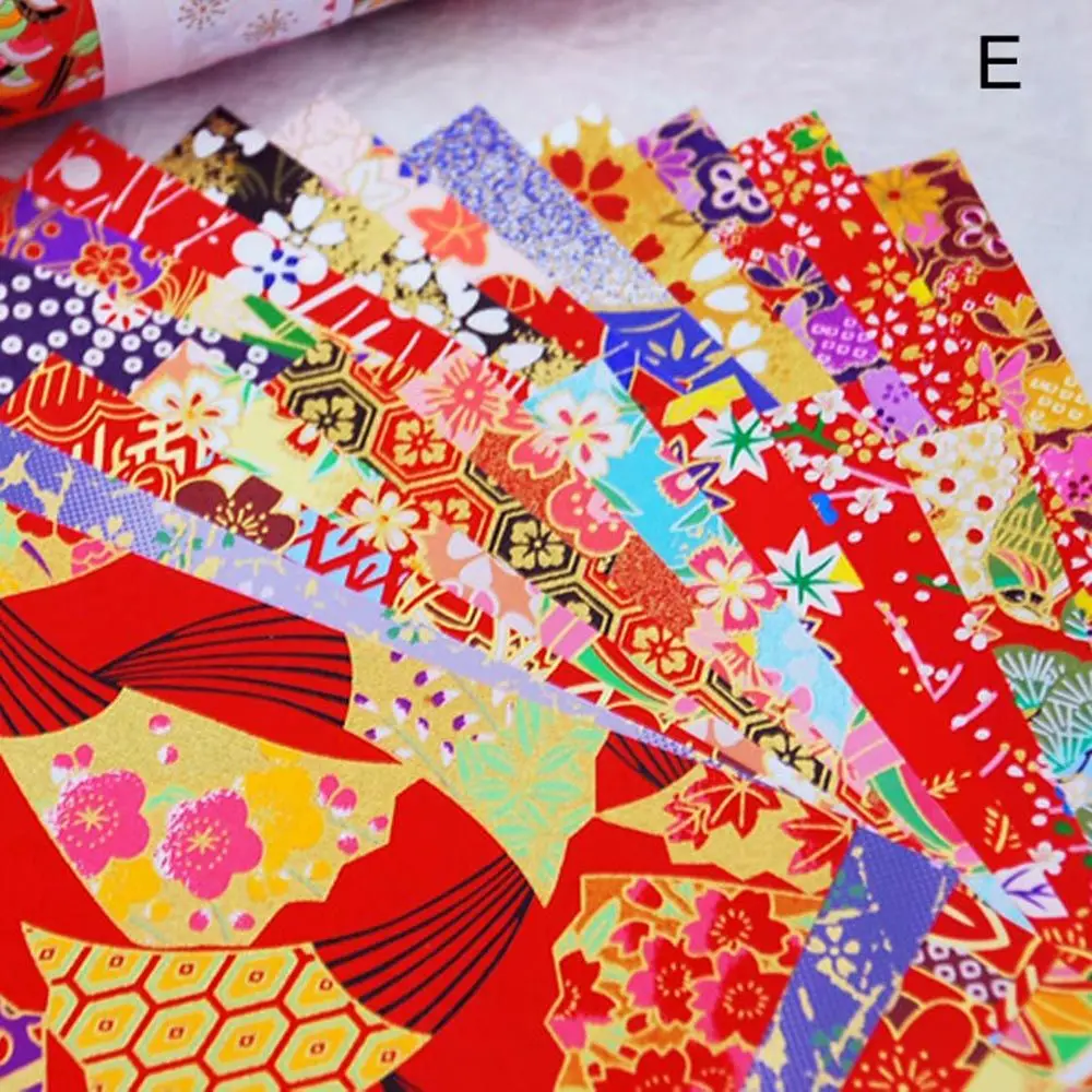 20 stks/pak Japanse stijl Gouden Lijnen Bloem Papier Kraan Decoratieve Milieu Materiaal Diy Kids Origami Papier Scrapbook Decor