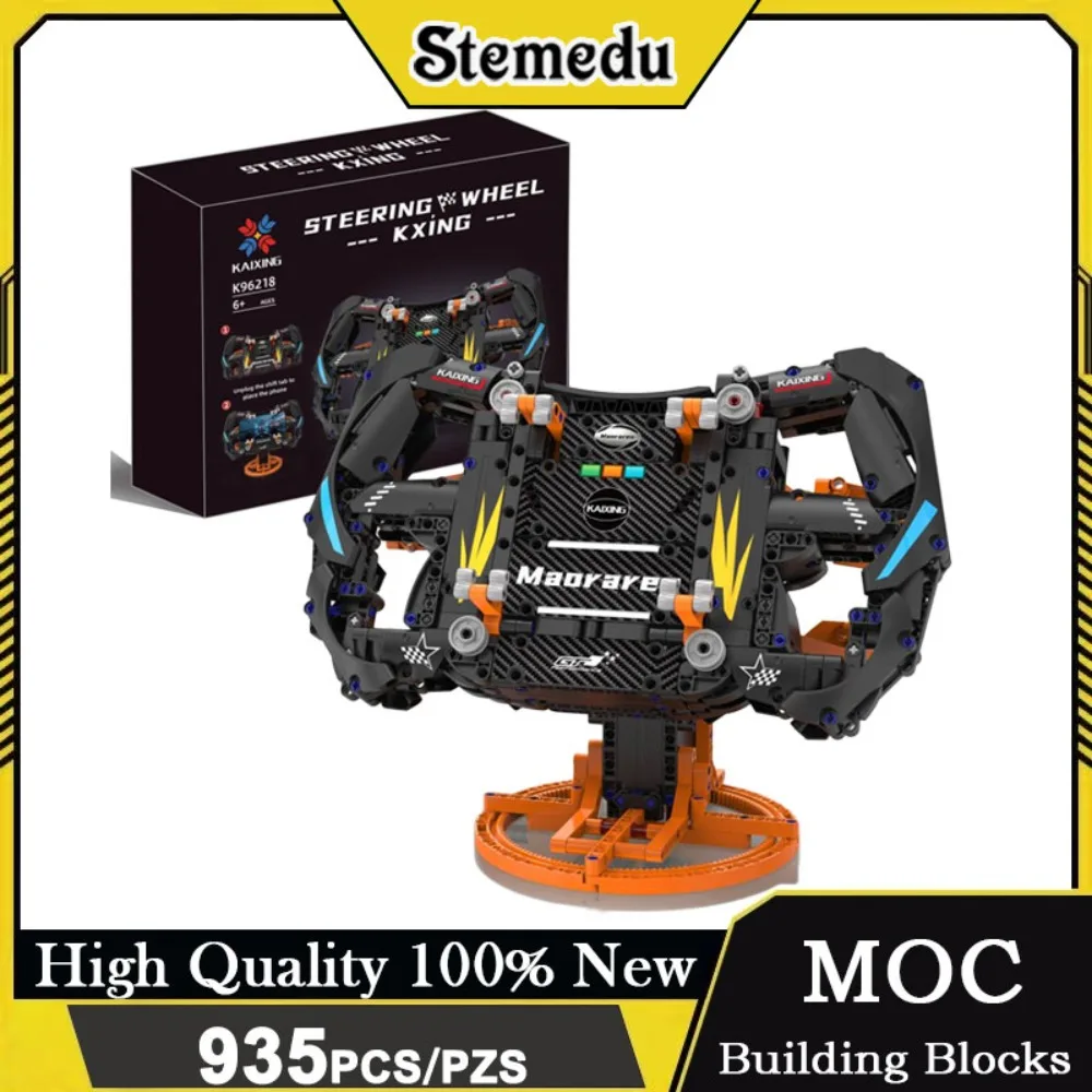 

MOC GT Racing Car Steering Wheel Building Kit 1:1 Scale DIY Model with App Control 935PCS STEM Educational Toy for Car Lovers