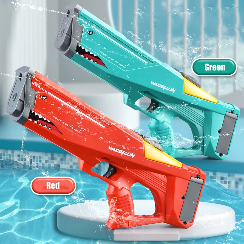 Big Automatic Water Gun Toy Electric Shark Water Shooter High Pressure Spray Summer Pool Party Games Toys For Chidren Adult