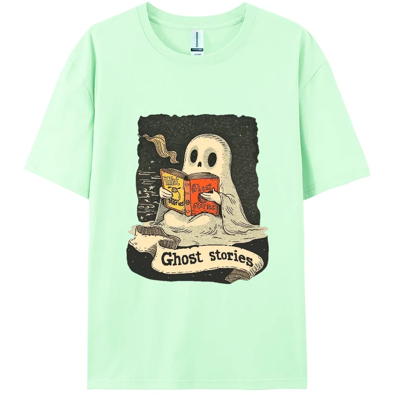 Y2K T-shirt,Cute Ghost Print ,Berserk Short T-shirt,Short sleeve,100% cotton, Double-sided,Women,Holiday  wear,Foundation wear