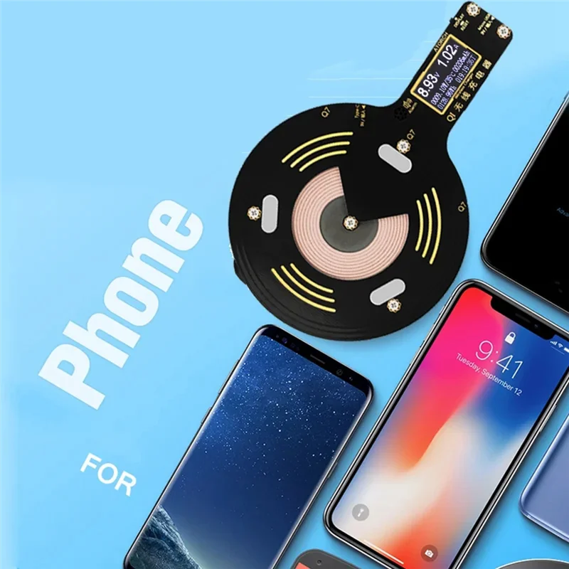 A05G-Qi Беспроводное зарядное устройство 10 Вт Беспроводное зарядное устройство для быстрой зарядки USB Быстрое зарядное устройство ЖК-тестер