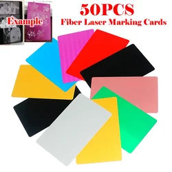 50Pcs/Set Metal Business Card for Fiber Laser Marking Cutting Machine Use Engraver Smooth DIY Custom Printing Paper Tools Cutter