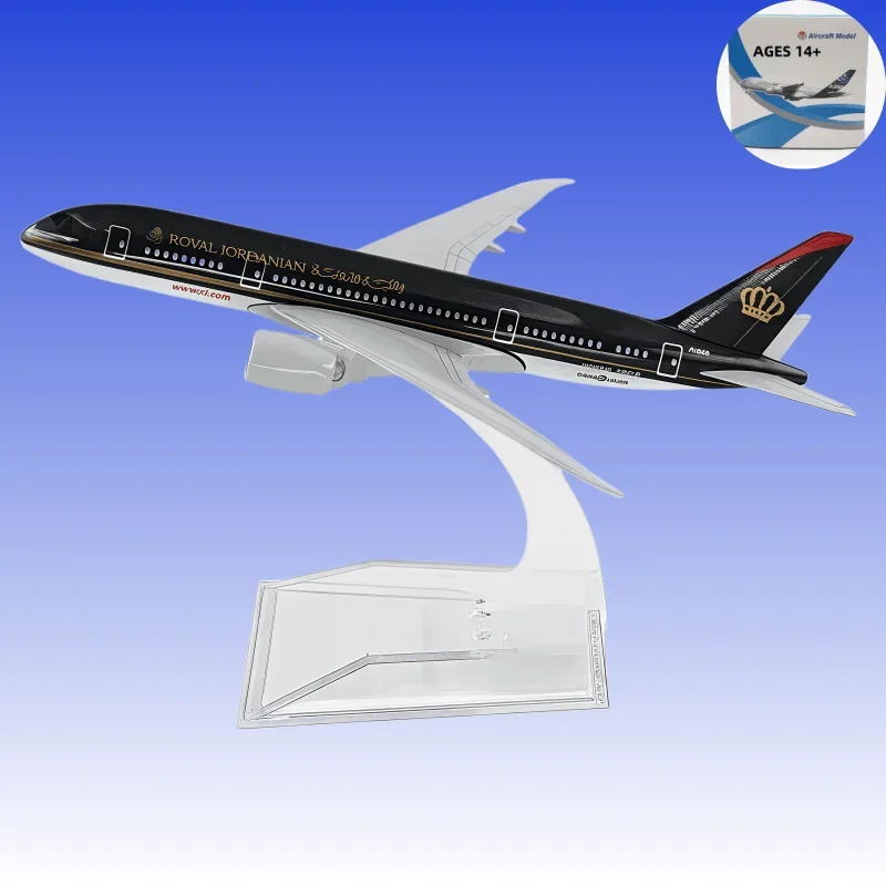 

Модель самолета 16 см, модель самолета B787, модель самолета Jordanian, 1:400, литой под давлением металл, Airbus 787, игрушки для самолетов