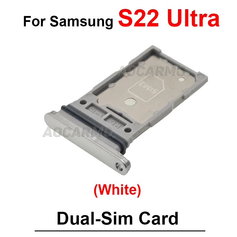 Zwart Wit Roze Rood Single En Dual Sim-kaart Voor Samsung Galaxy S22 Ultra Sim Lade Houder Socket Slot Reparatie vervangende Onderdelen