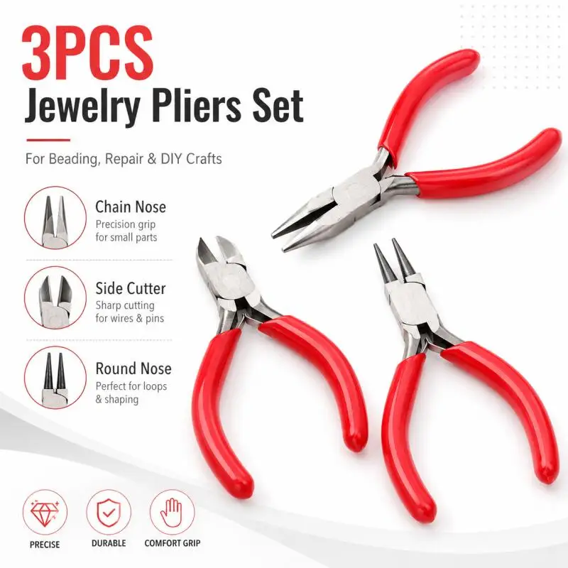 1/3pcs Jewelry Pliers Set,  Cutting Pliers,Chain-Nose Pliers,Round Nose Plier For Jewelry DIY Making tool