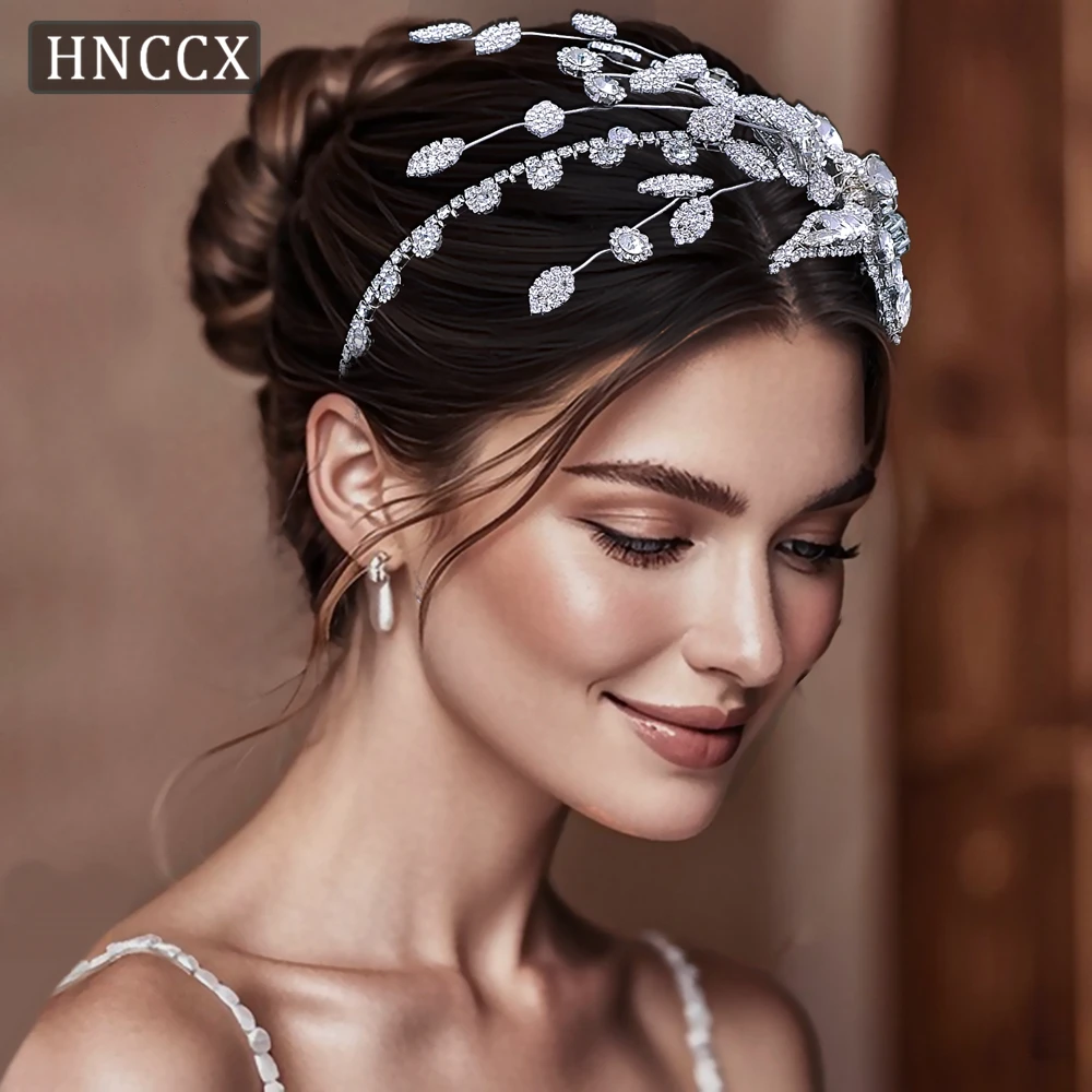 

HNCCX Bridal Rhinestone Luxury Jewelry Hair Hoops Elegant Women's Party Headdress Fairy Bridesmaid Wedding Headwear CP701