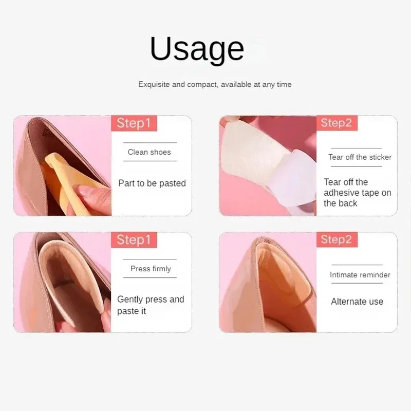 4 paia di cuscinetti per tallone in schiuma morbida per scarpe sportive, dimensioni regolabili, piedini antiusura, inserto per cuscino, protezione per tallone, soletta per adesivo posteriore