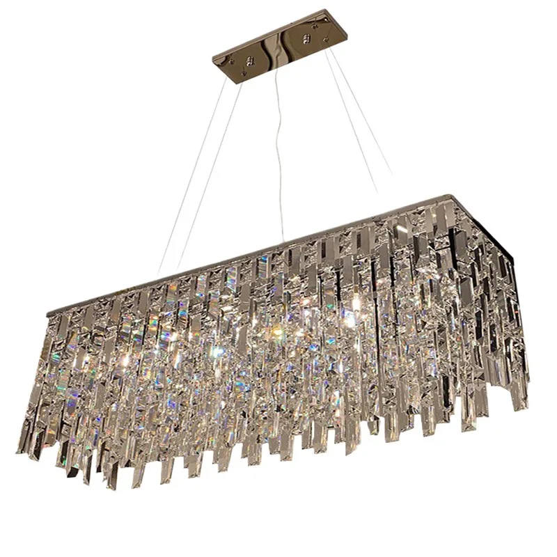 

Restaurant light luxury crystal chandelier high sense home fashion bar front desk rectangle