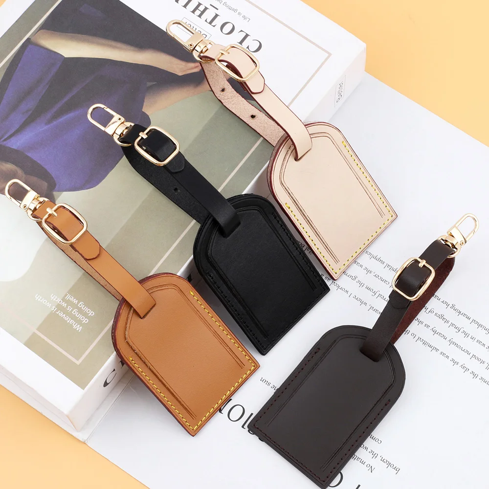 Bag Handbag Luggage Tags Travel Accessories for Suitcase Business Bag Vegetable Tanned Leather Tag Baggage Boarding Passng Pass