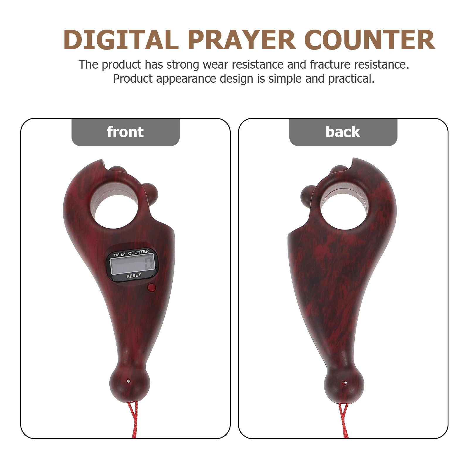 

Digital Finger For Prayer Meditation, High-Grade Wooden Bead Counter Machine, Automatic Chanting Tracker Lcd Display Mini
