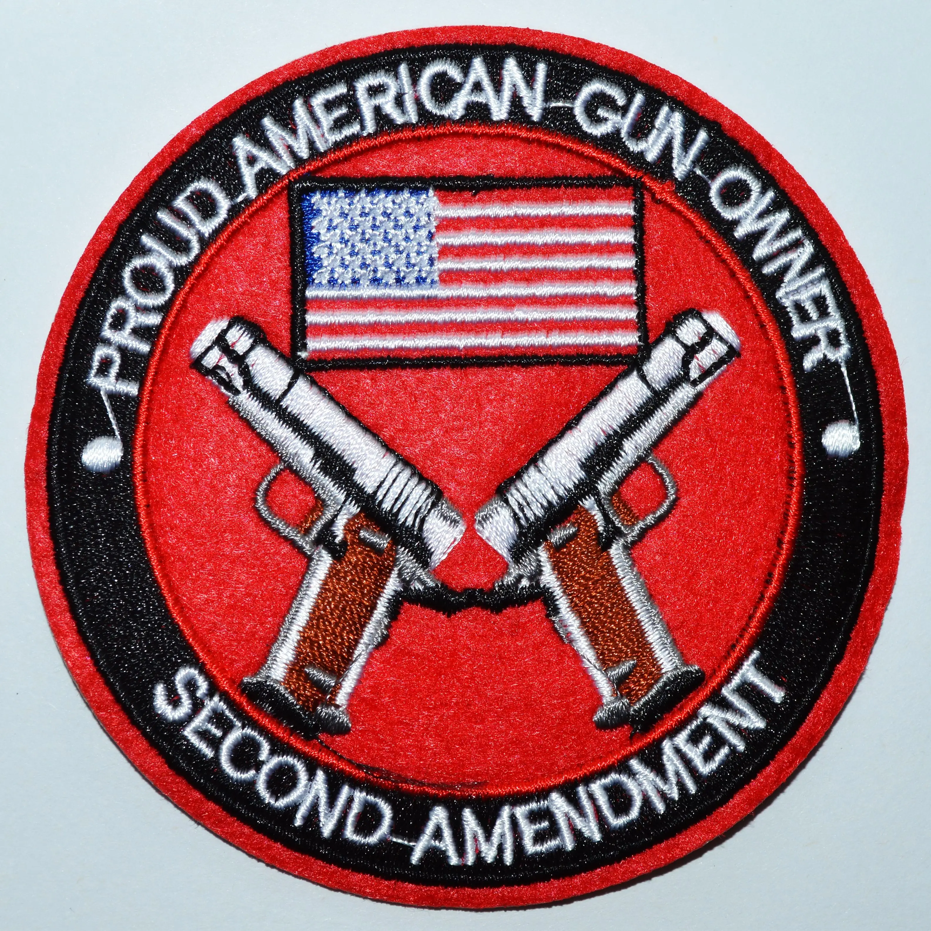 2nd AMENDMENT PATCH US CONSTITUTION GUN RIGHTS Double Pistol Gun embroidered iron-on SECOND 2A