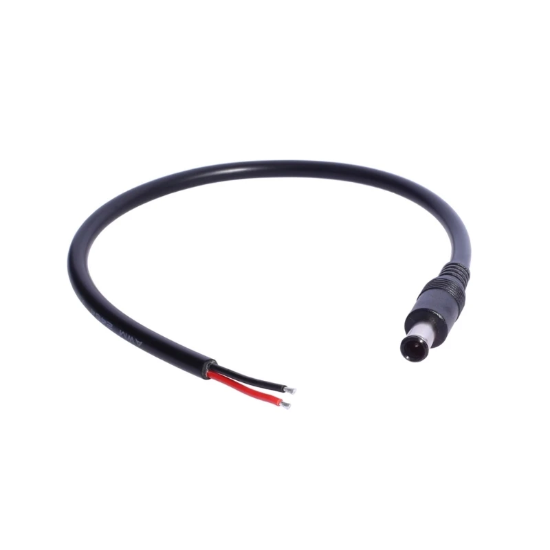 18AWG Plug Connector Power Pigtails Cable 6.5mmx4.4mm Male Plug to Bare Wire Open End Barrels Supply Adapter Repair Cord