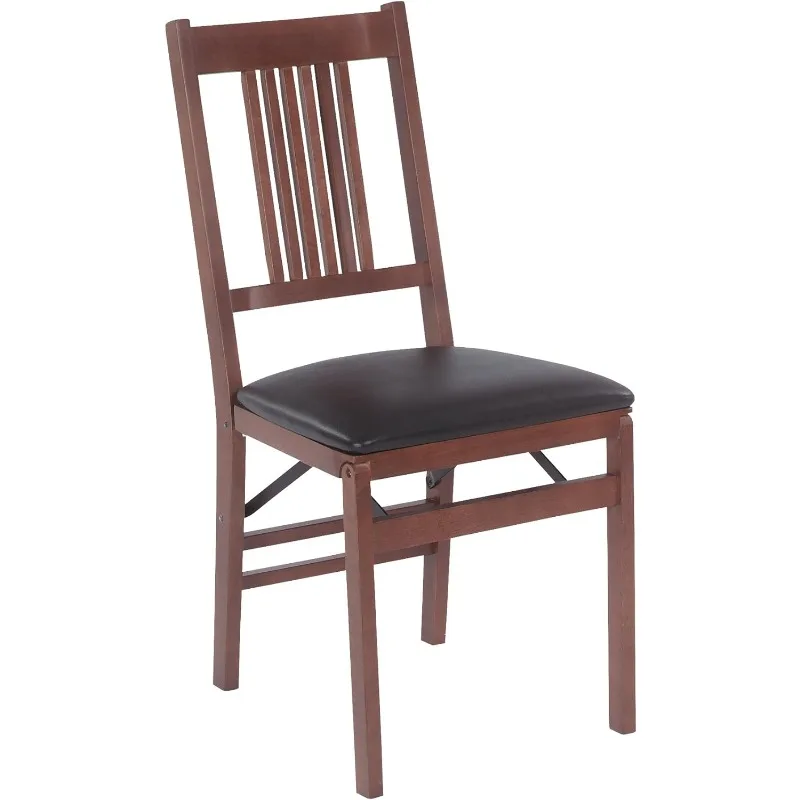 STAKMORE True Mission Folding Chair Fruitwood Finish, Set of 2