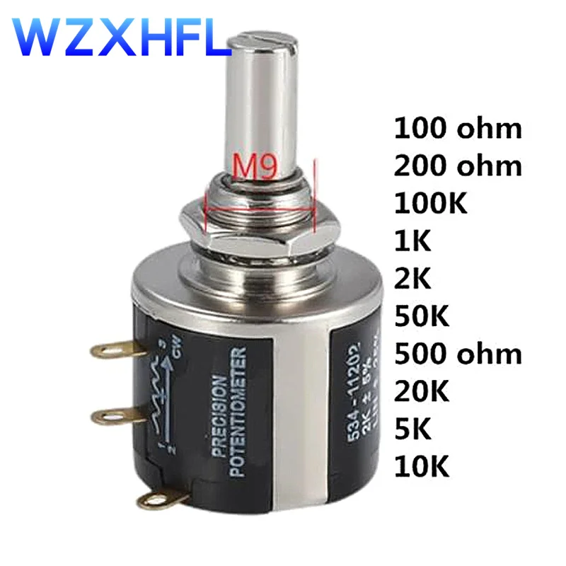 1PCS 534-1-1 Spectorl Precision Coil Wire Wound Potentiometer 534 2w 100R 200R 500R 1K 2K 5K 10K 20K 50K 100k