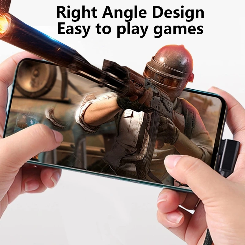 90 Degree Right Angled USB Type C Fast DataSync 40W Cable For Cellphone Dropship