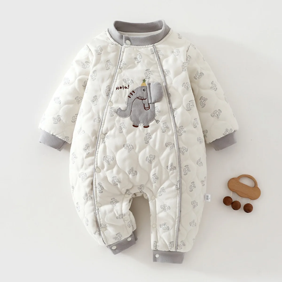 Winter Baby Thermal Romper Soft Warm Padded Jumpsuit Soft Long Sleeve Infant Toddler Outerwear Clothes Unisex 0-18M Stand Collar