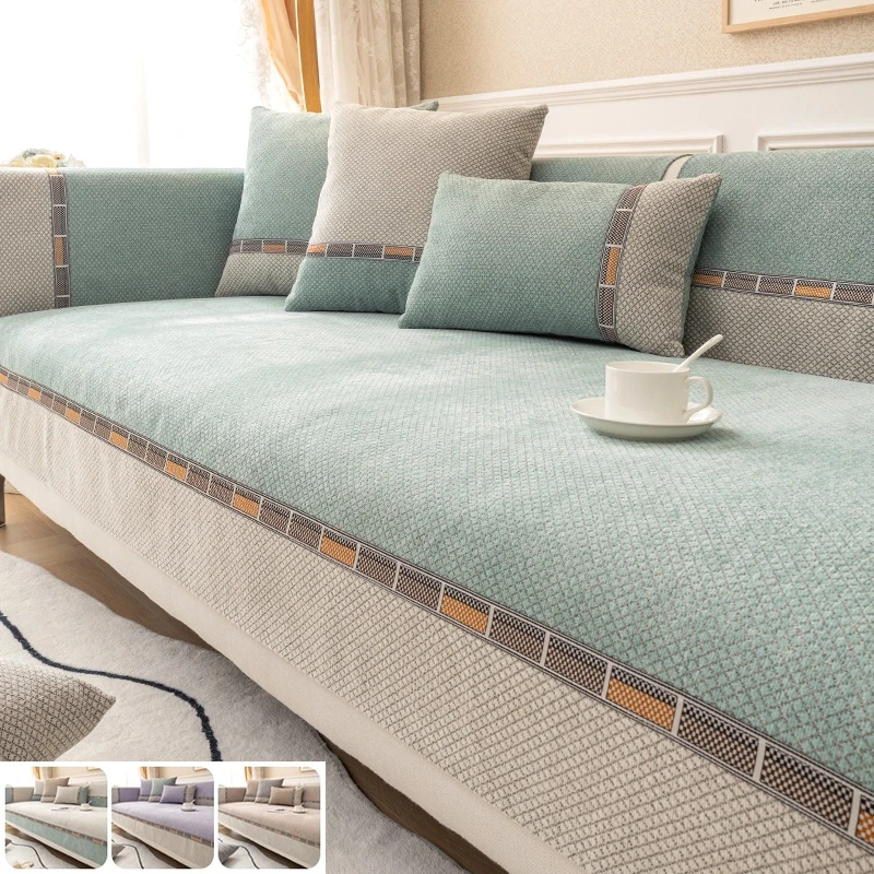 عدم الانزلاق الشنيل غطاء أريكة أربعة مواسم العالمي الأرائك وسادة لغرفة المعيشة الحديثة الأريكة حامي حالة ديكور المنزل 가구 حماية