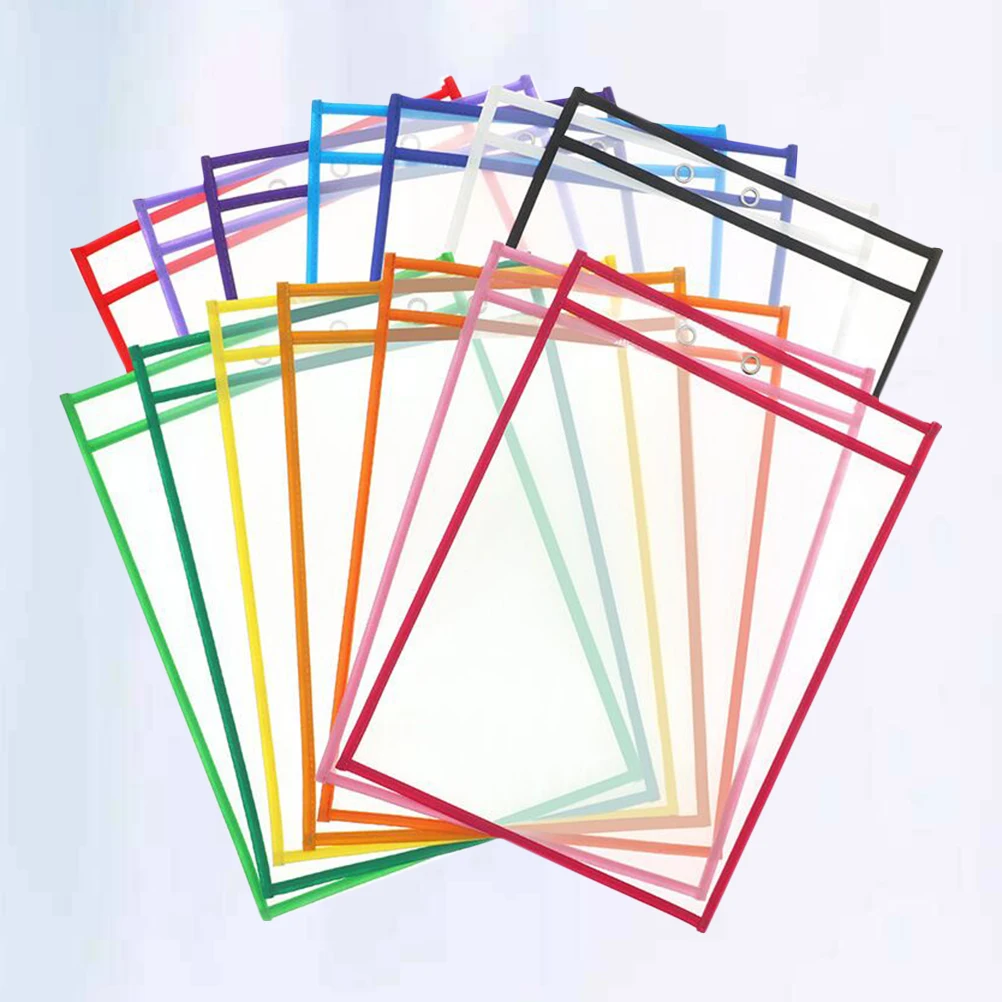 

Erasable File Bag Dry Erase Document Pouches Scrubbed Pockets Office Transparent Documents