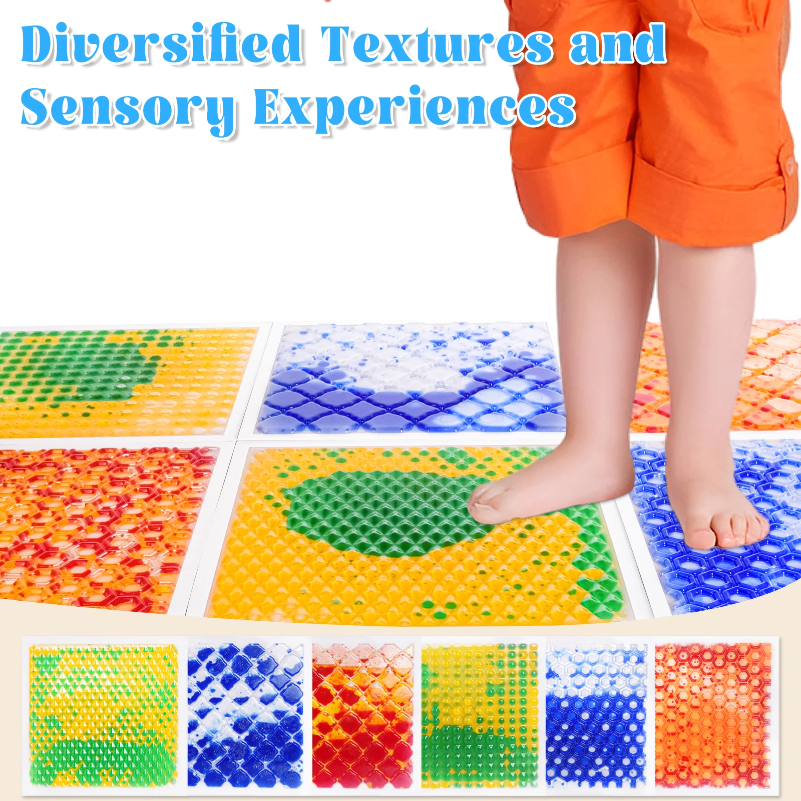 Azulejos sensoriais flor atraentes para jogos de percepção de cores, telhas sensoriais texturizadas, piso, sala sensorial, 6 peças