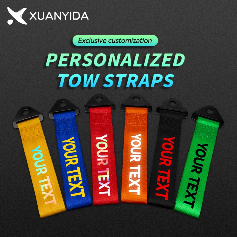 

Personalized Tow Strap For Car Can Custom Your Text Logo Pattern Auto Trailer Ropes Bumper Trailer Towing Straps Decor Pendant