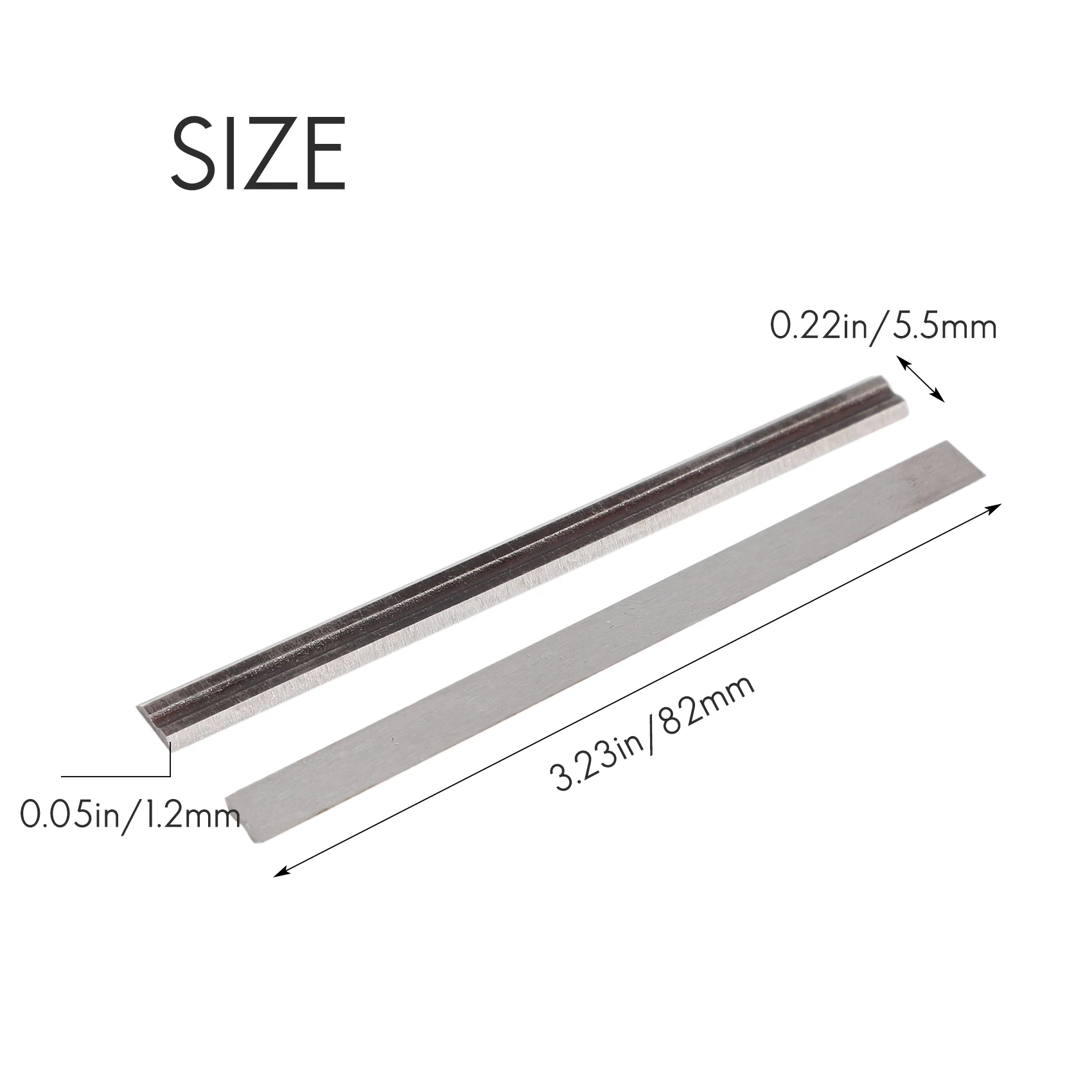 ~Latest Model 10Pcs Reversible High Speed Steel Planer Blades 82Mm X 5.5Mm For Cutting Soft Hard Woods Ply-Wood Board Woodworkin