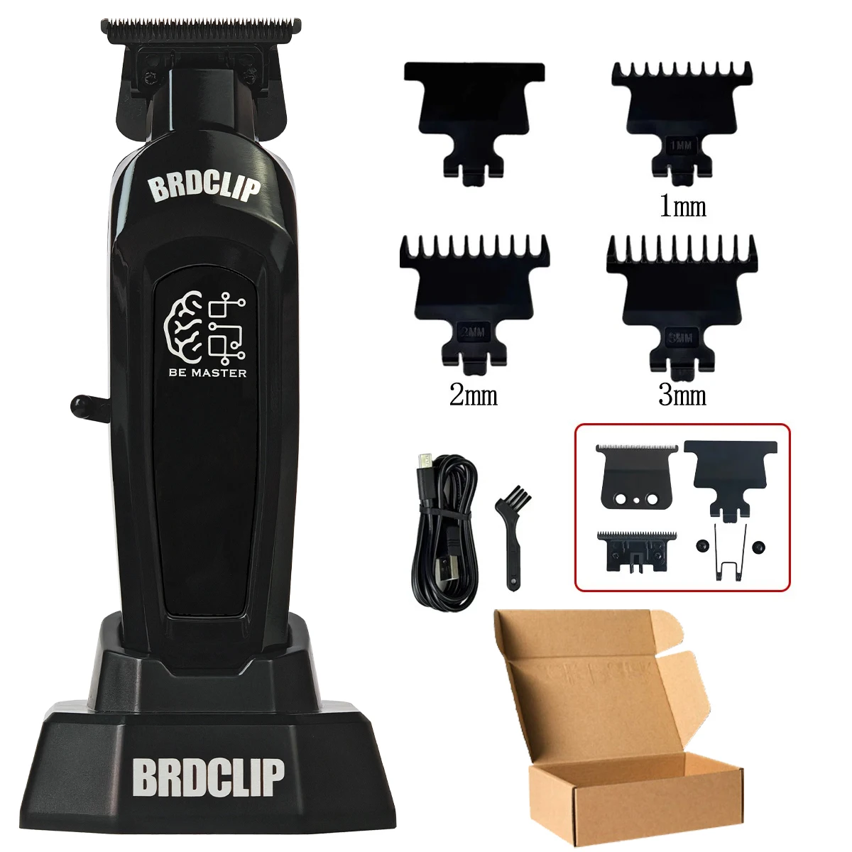 BRDCLIP BRD106 078 Haarschneidemaschine 7500 U/min 7200 U/min Neuer professioneller Friseursalon-Trimmer DLC-Klinge mit Ladestation Barber für Männer