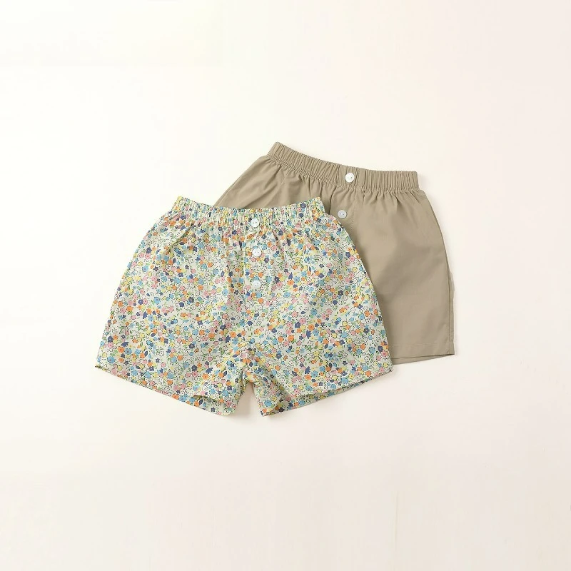 Kids Floral Shorts Girls Cute Cartoon Print Loose Lightweight Breathable Elastic Waist Bottoms Summer Casual Outdoor Playwear